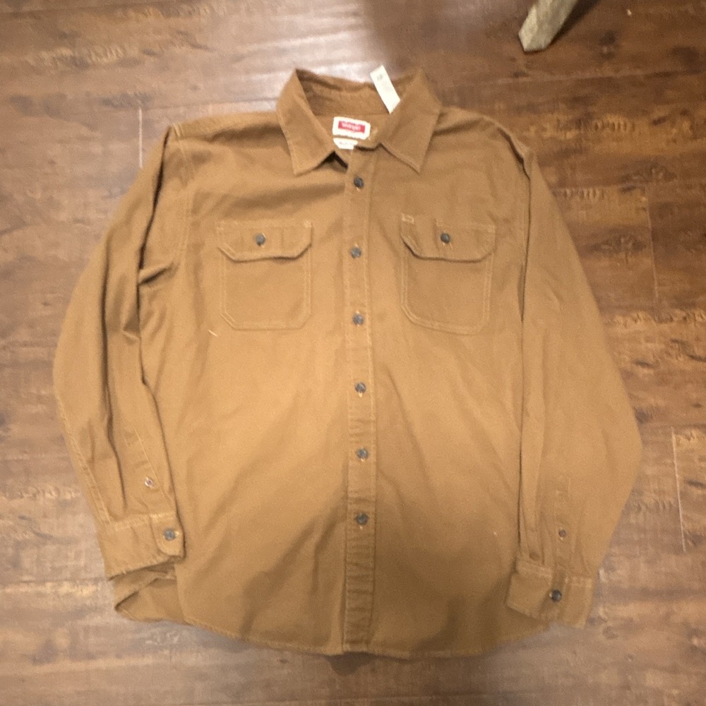 Wrangler Canvas Workwear Jacket Pants Mens L Large Brown Duck Heavyweight